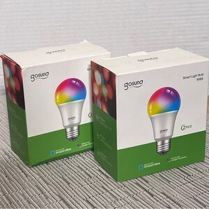 Gasund  E26 WiFi Alexa RGB+White Dimmable LED Light Bulbs 4 Pack WB5 NEW
